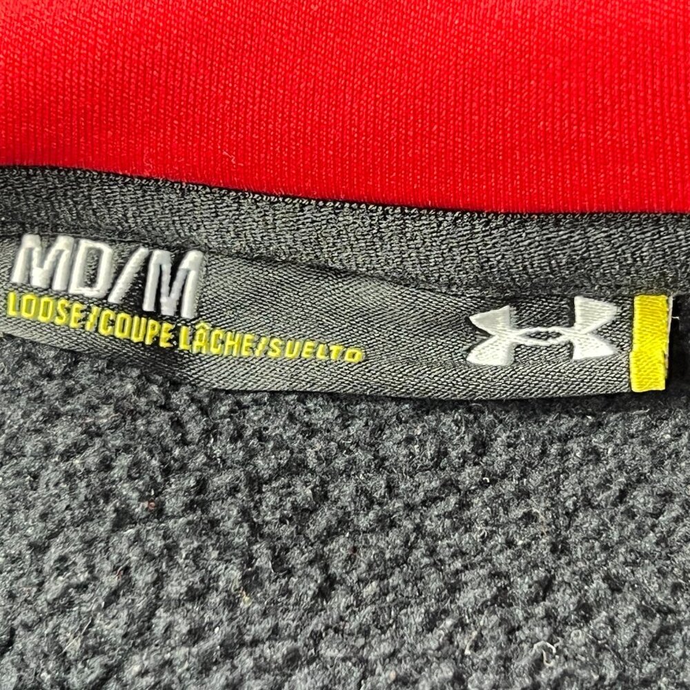 Under Armour Hoodie Sweatshirt Mens Medium Black Long Sleeve Pullover Loose Fit - Picture 3 of 6